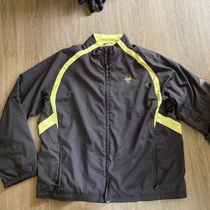 Adidas windbreaker with removable sleeves that turn into short sleeve